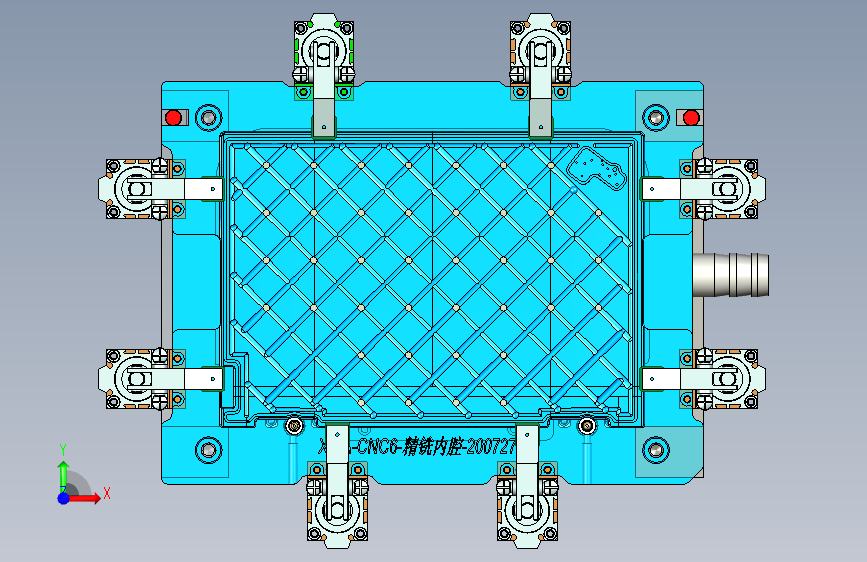 X1-A-笔记本CNC工装夹具三维模型CNC6-200727 正面视图
