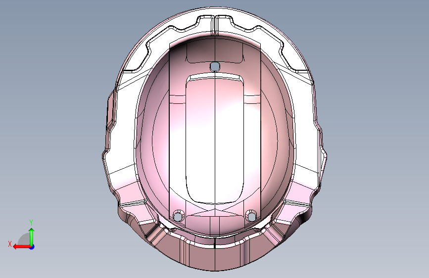 逆向建模头 盔 KS033 背面视图
