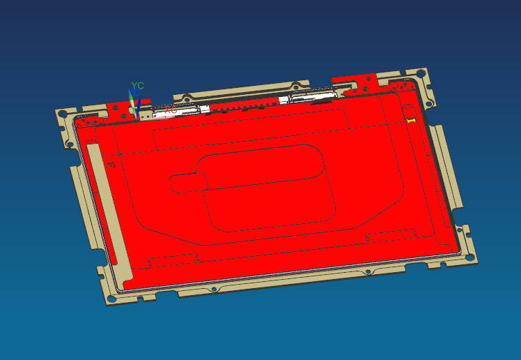 铝制电脑A壳铣内腔真空吸气工装治具模型