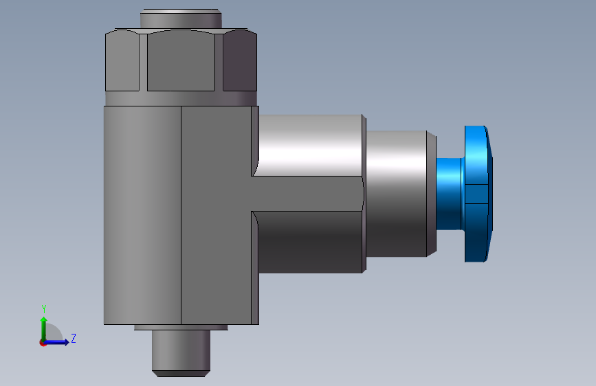 调速接头~GRLA-M3-QS-3~FESTO 左侧视图