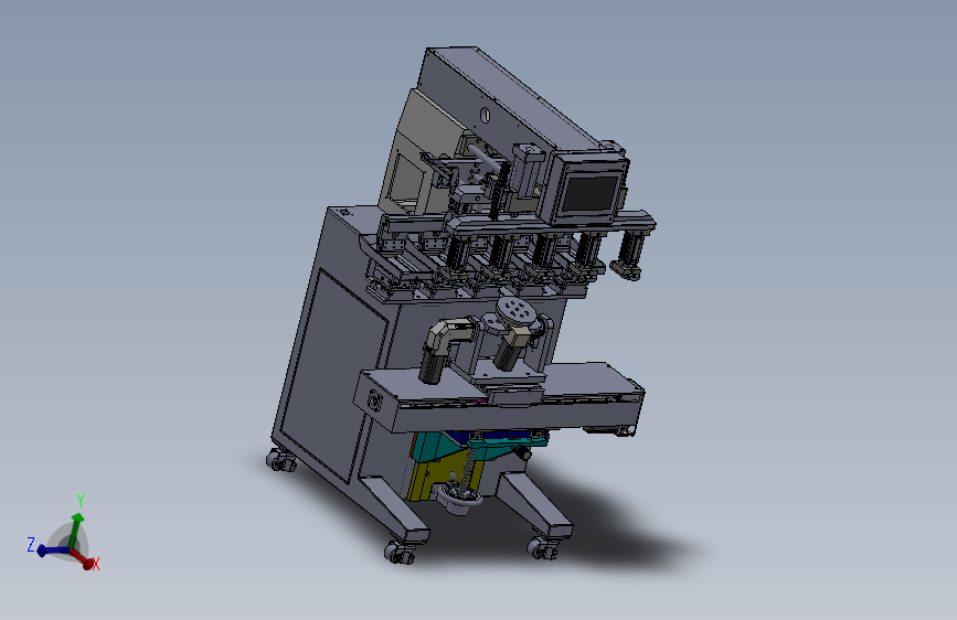 移印设备五头移印机（sw20可编辑+工程图+bom）