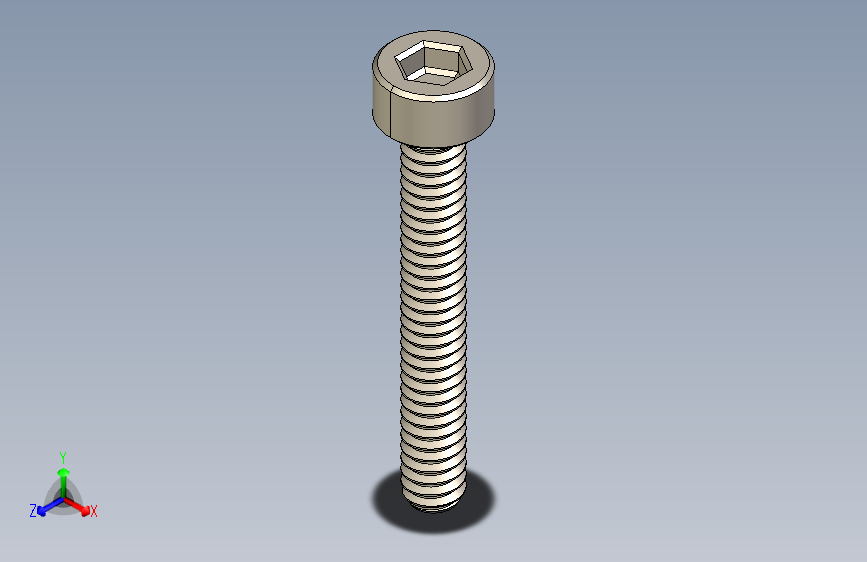Screw_DIN_912_M1.4x10F_A2.STEP公制内六角螺钉