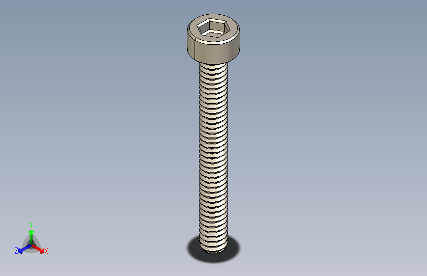 Screw_DIN_912_M1.4x12F_A2.STEP公制内六角螺钉