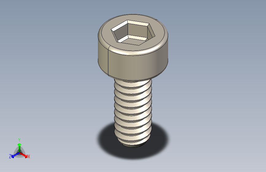 Screw_DIN_912_M1.6x4F_A2.STEP公制内六角螺钉