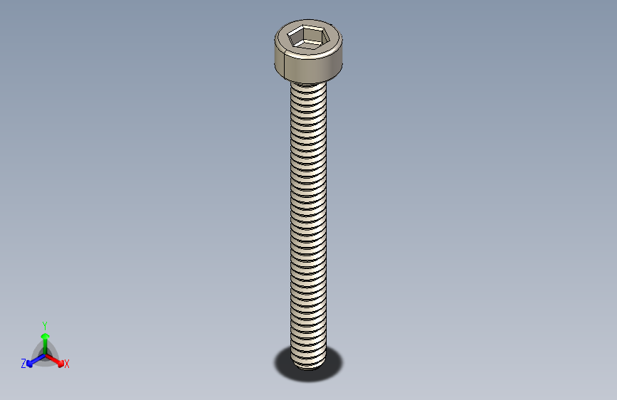 Screw_DIN_912_M1.6x16F_A2.STEP公制内六角螺钉