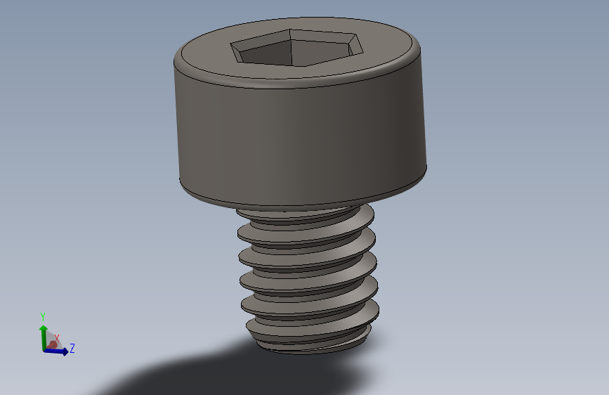 Screw_DIN_912_M2.5x3F_A2.SLDPRT公制内六角螺钉