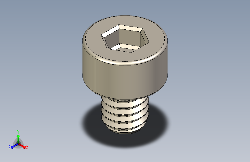 Screw_DIN_912_M2.5x3F_A2.STEP公制内六角螺钉