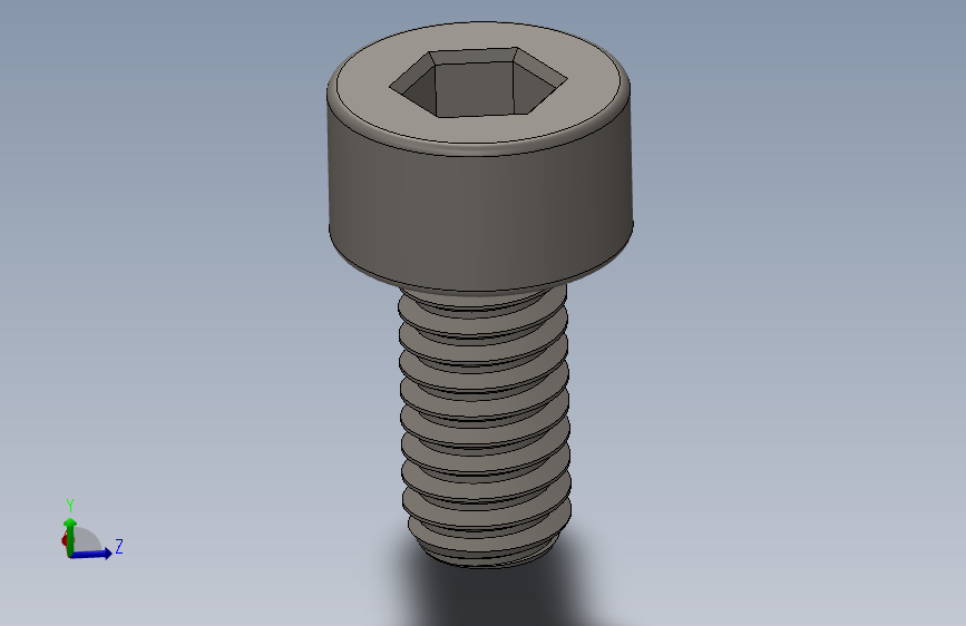 Screw_DIN_912_M2.5x5F_A2.SLDPRT公制内六角螺钉