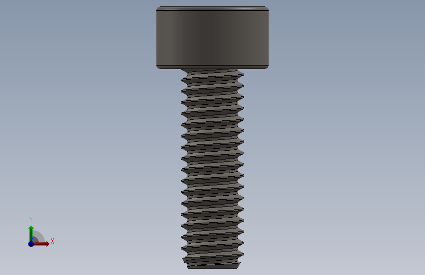 Screw_DIN_912_M2.5x8F_A2.SLDPRT公制内六角螺钉 正面视图