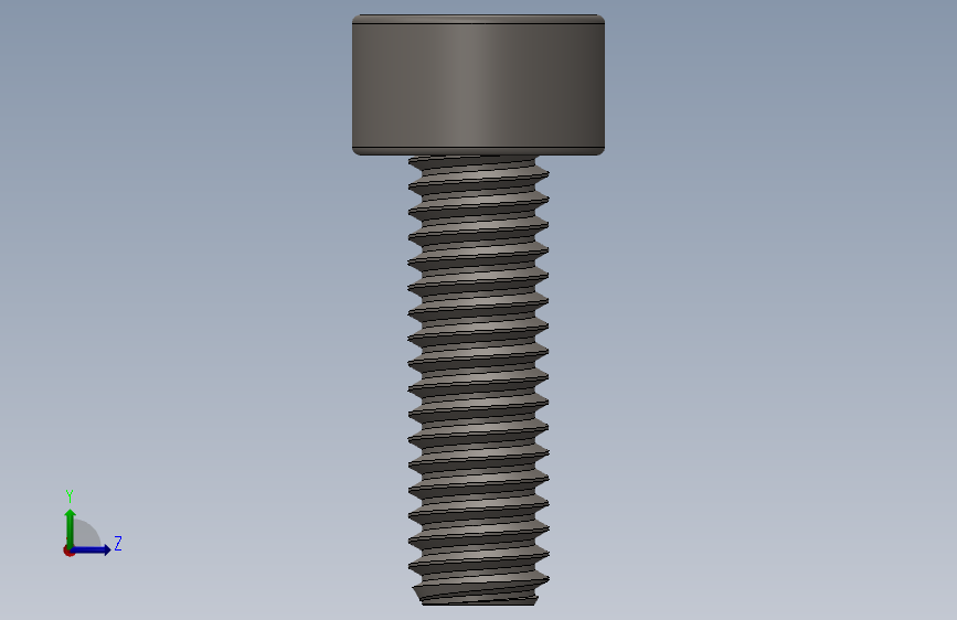 Screw_DIN_912_M2.5x8F_A2.SLDPRT公制内六角螺钉 左侧视图