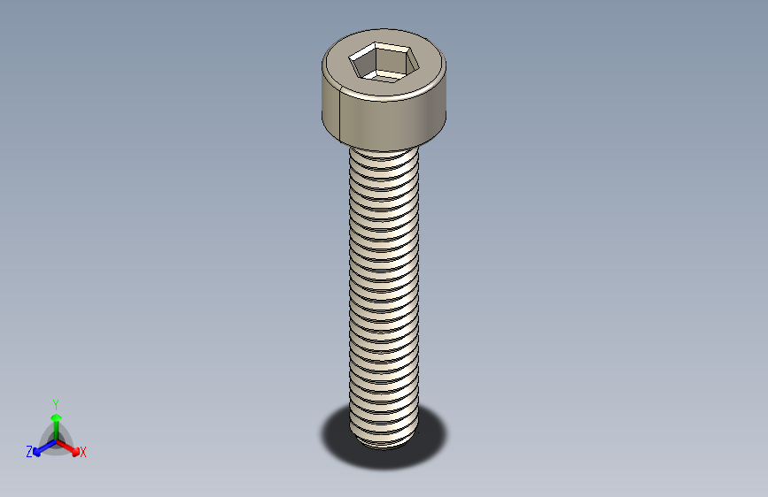 Screw_DIN_912_M2.5x14F_A2.STEP公制内六角螺钉