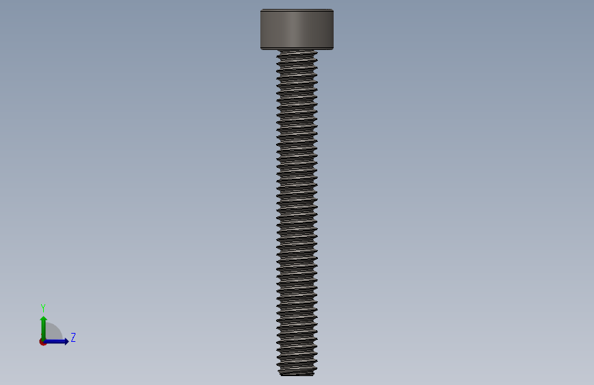 Screw_DIN_912_M2.5x20F_A2.SLDPRT公制内六角螺钉 左侧视图