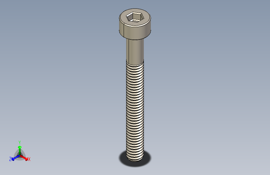 Screw_DIN_912_M2.5x22_A2.STEP公制内六角螺钉