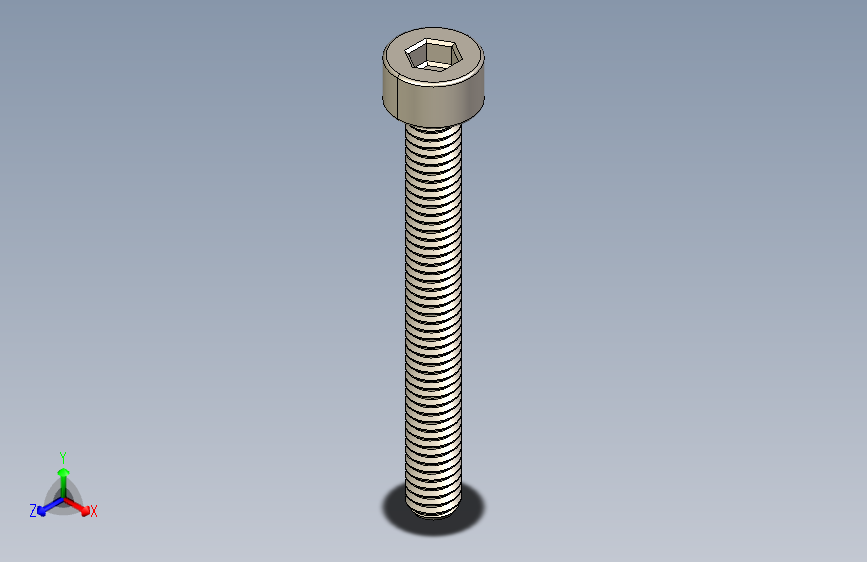 Screw_DIN_912_M2.5x22F_A2.STEP公制内六角螺钉