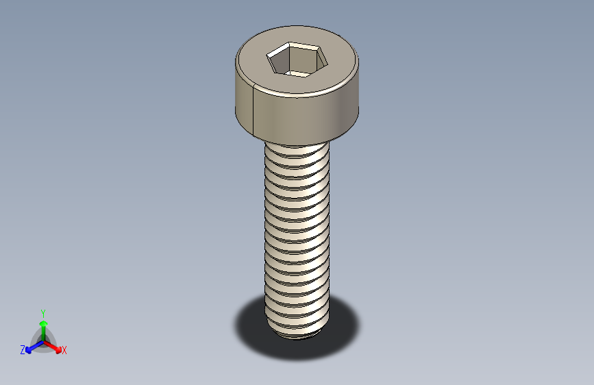 Screw_DIN_912_M2x8F_A2.STEP公制内六角螺钉