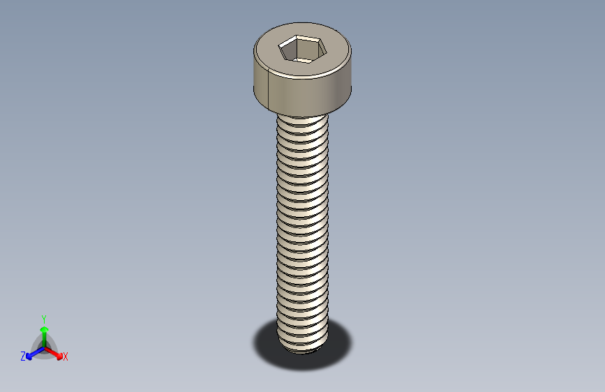 Screw_DIN_912_M2x12F_A2.STEP公制内六角螺钉