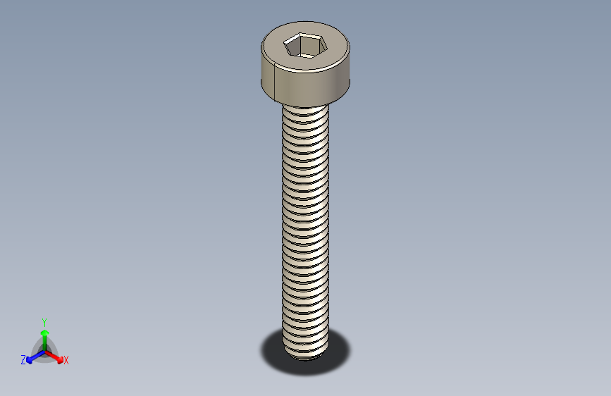 Screw_DIN_912_M2x14F_A2.STEP公制内六角螺钉