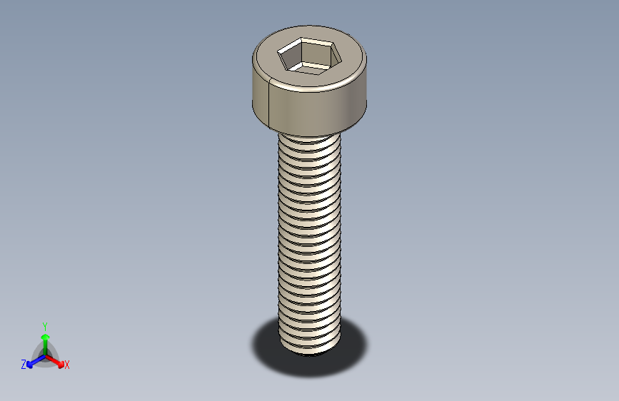 Screw_DIN_912_M3x14F_A2.STEP公制内六角螺钉
