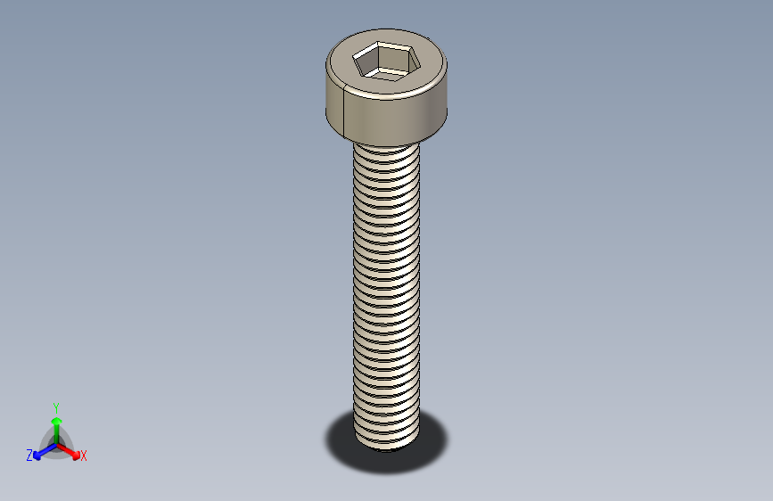 Screw_DIN_912_M3x18F_A2.STEP公制内六角螺钉