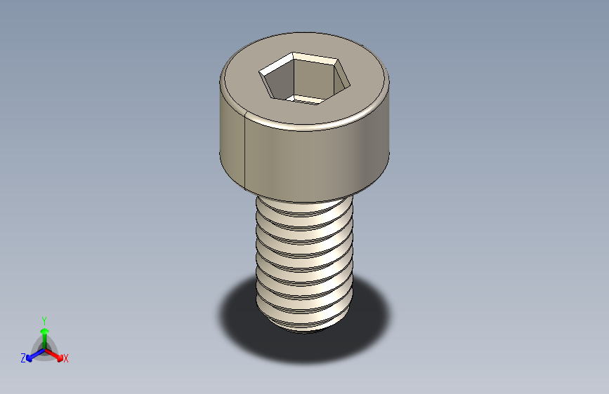 Screw_DIN_912_M4x8F_A2.STEP公制内六角螺钉
