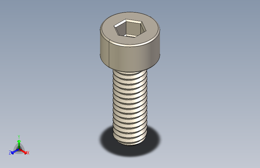 Screw_DIN_912_M4x12F_A2.STEP公制内六角螺钉