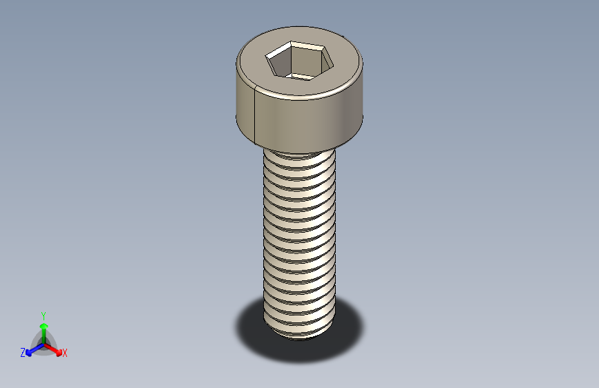 Screw_DIN_912_M4x14F_A2.STEP公制内六角螺钉