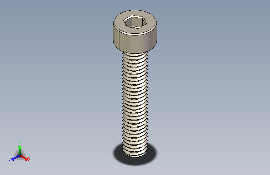 Screw_DIN_912_M4x22F_A2.STEP公制内六角螺钉