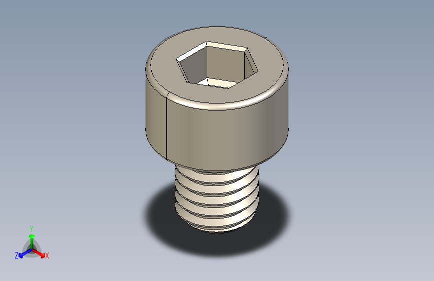 Screw_DIN_912_M5x6F_A2.STEP公制内六角螺钉