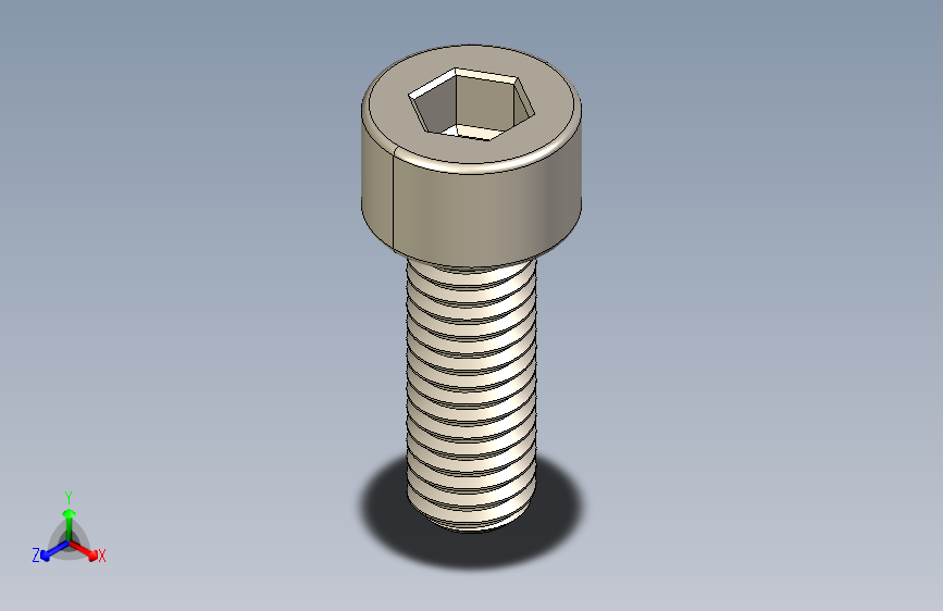 Screw_DIN_912_M5x14F_A2.STEP公制内六角螺钉