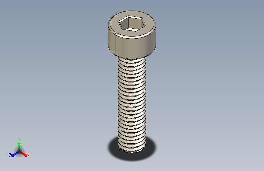 Screw_DIN_912_M5x22F_A2.STEP公制内六角螺钉