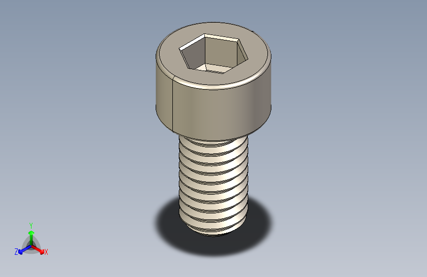 Screw_DIN_912_M6x12F_A2.STEP公制内六角螺钉