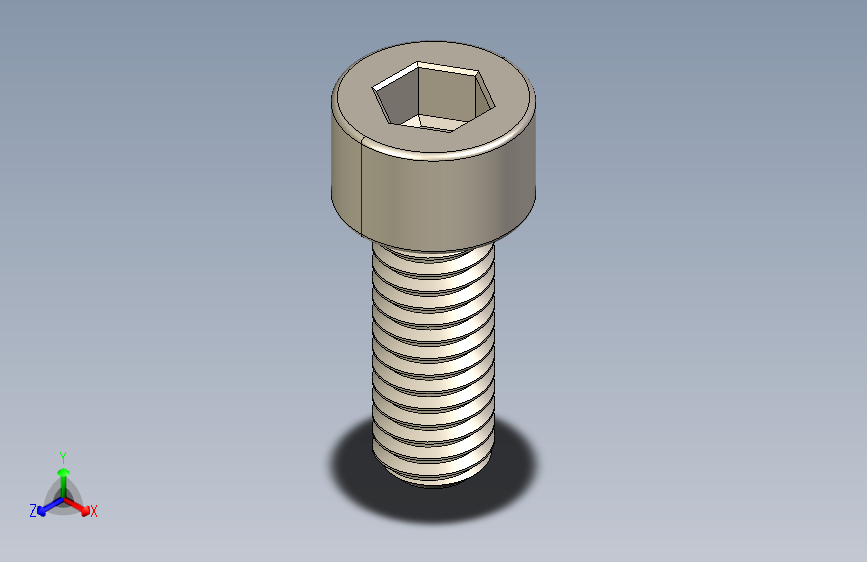 Screw_DIN_912_M6x16F_A2.STEP公制内六角螺钉