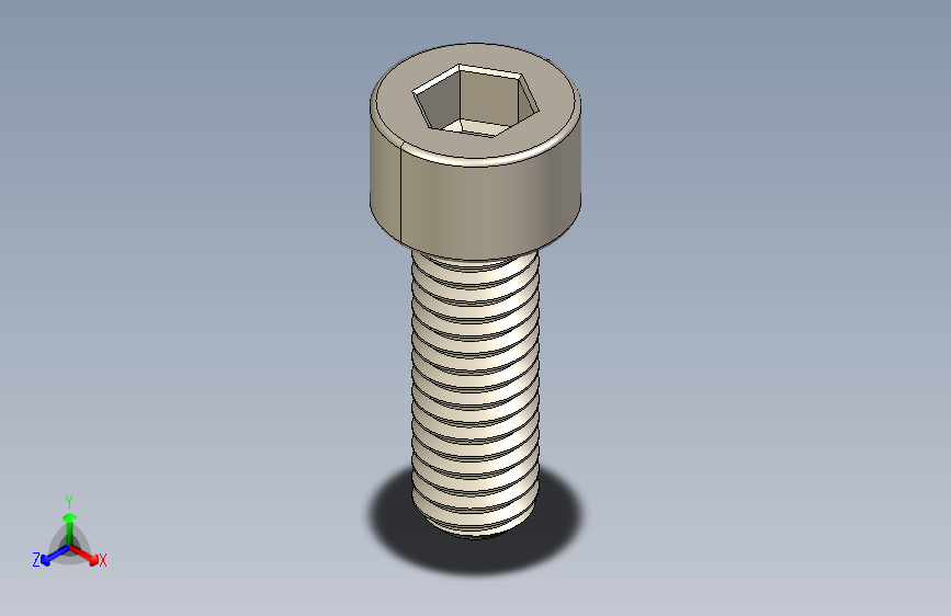 Screw_DIN_912_M6x18F_A2.STEP公制内六角螺钉