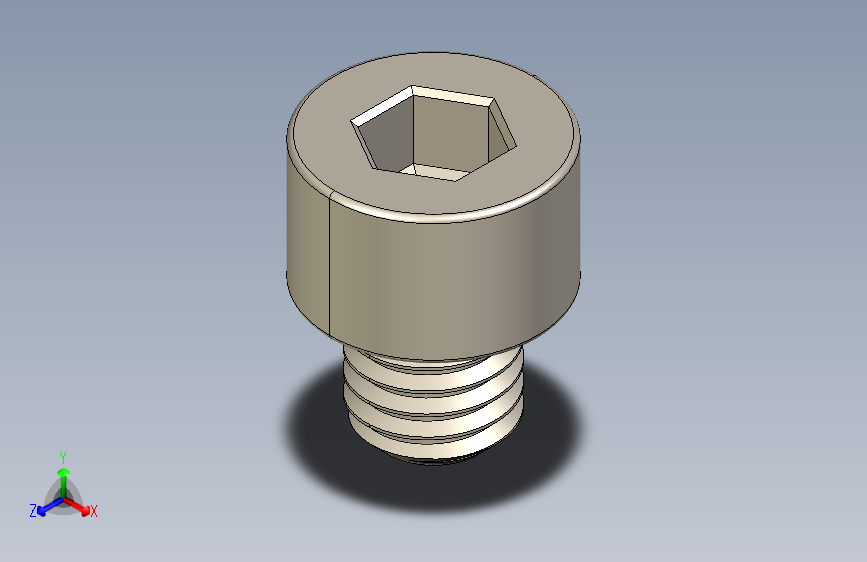 Screw_DIN_912_M8x8F_A2.STEP公制内六角螺钉
