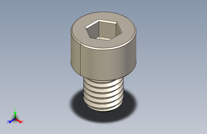 Screw_DIN_912_M8x10F_A2.STEP公制内六角螺钉