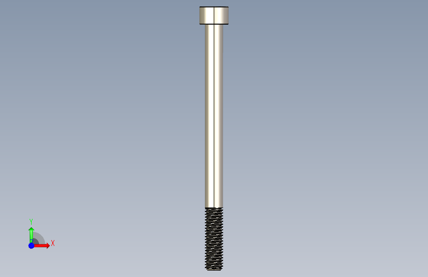 Screw_DIN_912_M8x110_A2.STEP公制内六角螺钉 正面视图