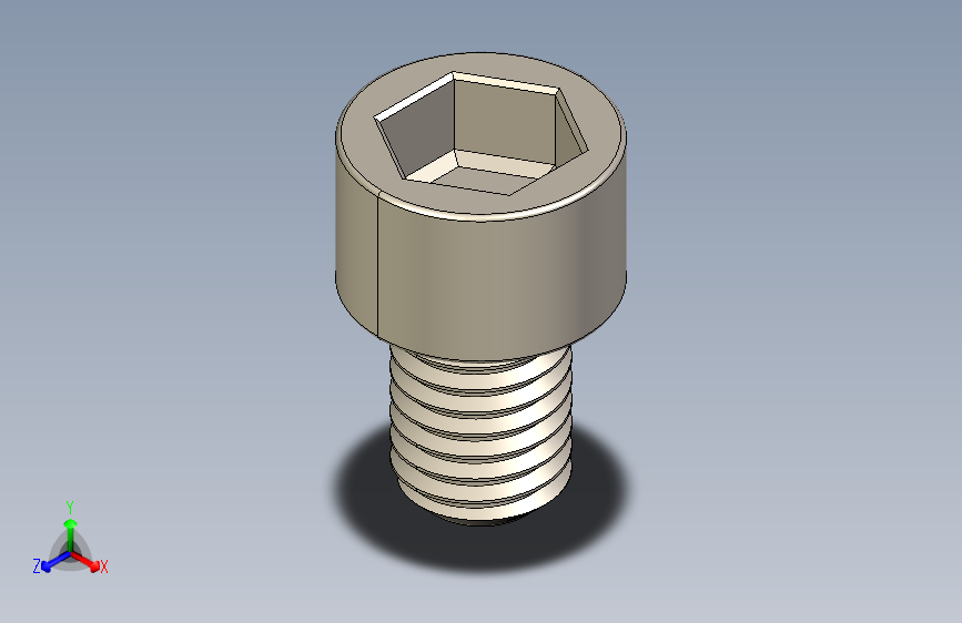 Screw_DIN_912_M10x14F_A2.STEP公制内六角螺钉
