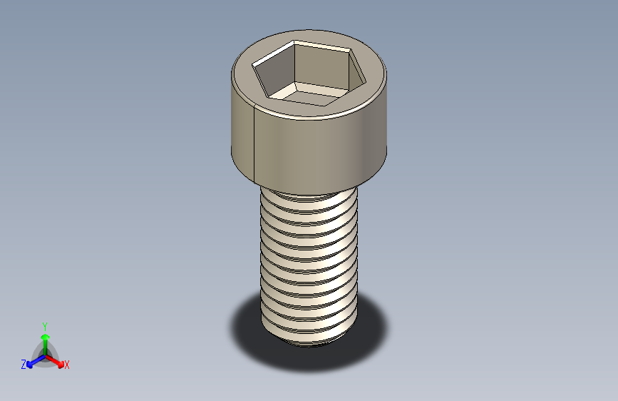 Screw_DIN_912_M10x22F_A2.STEP公制内六角螺钉