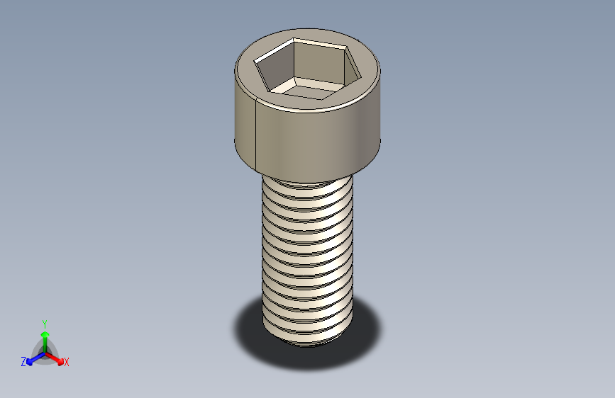 Screw_DIN_912_M10x25F_A2.STEP公制内六角螺钉