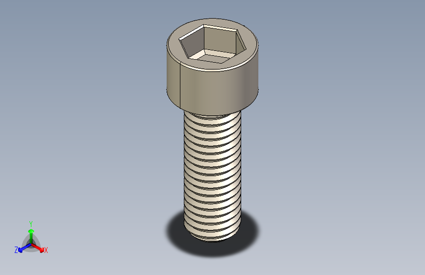 Screw_DIN_912_M10x30F_A2.STEP公制内六角螺钉
