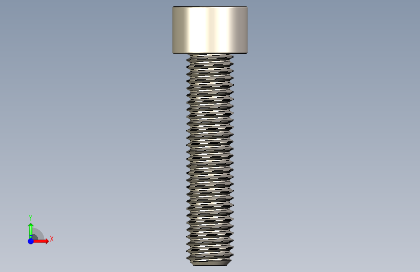 Screw_DIN_912_M10x45F_A2.STEP公制内六角螺钉 正面视图