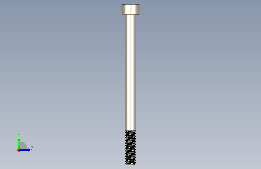 Screw_DIN_912_M10x140_A2.STEP公制内六角螺钉 左侧视图