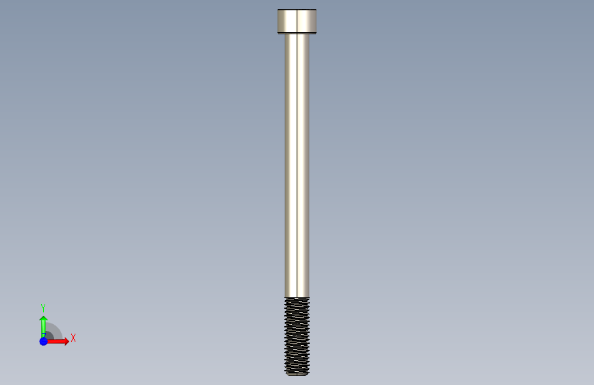 Screw_DIN_912_M10x140_A2.STEP公制内六角螺钉 正面视图
