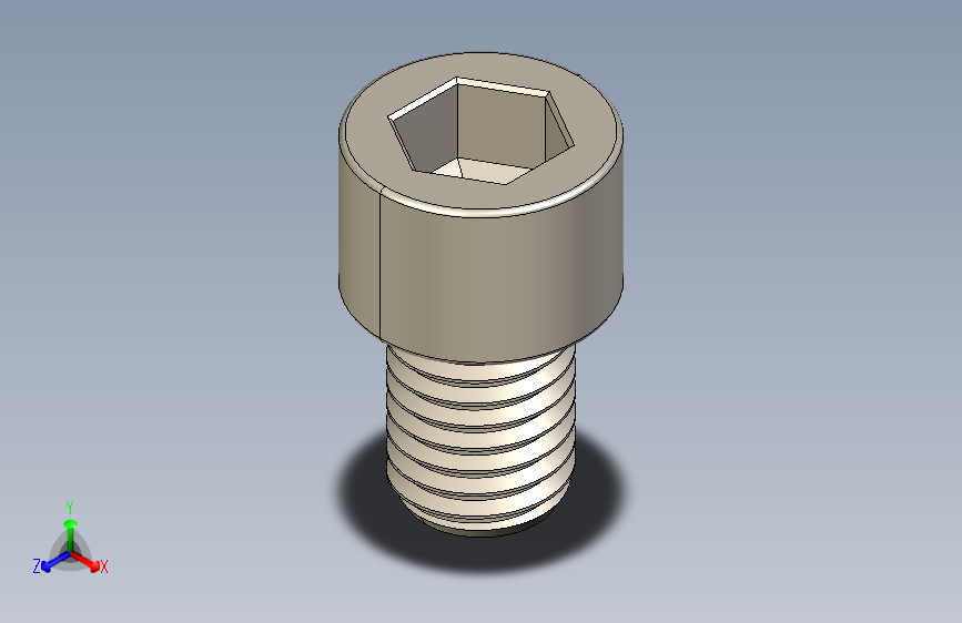 Screw_DIN_912_M12x16F_A2.STEP公制内六角螺钉