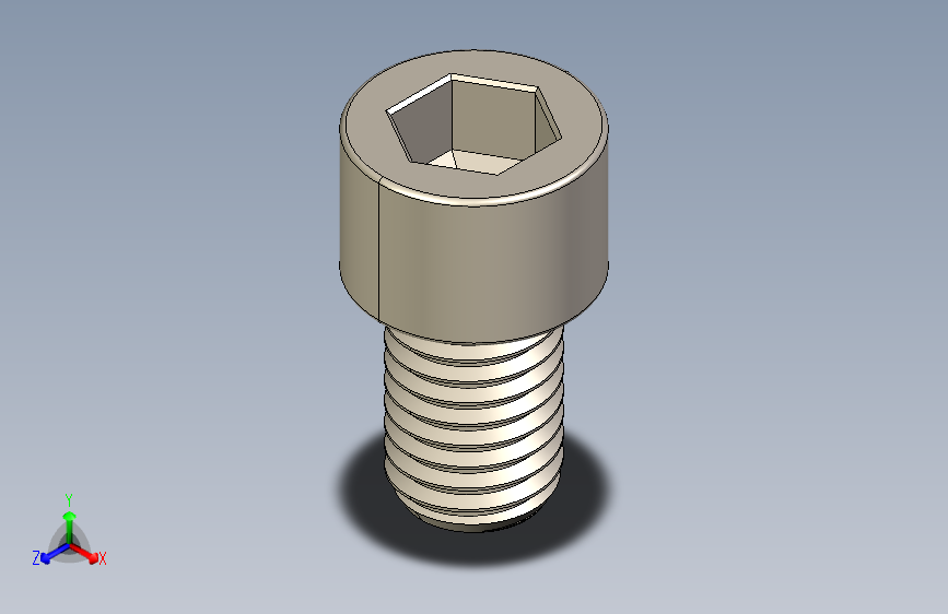 Screw_DIN_912_M12x18F_A2.STEP公制内六角螺钉