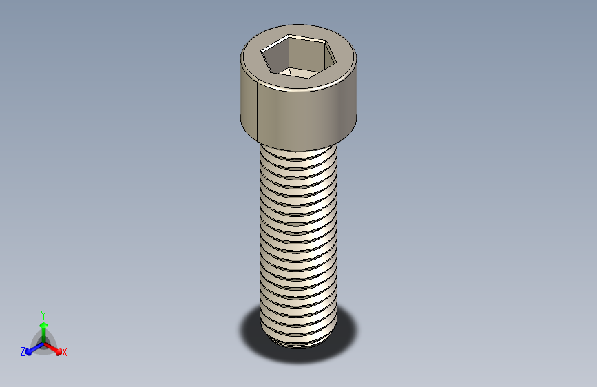 Screw_DIN_912_M12x40F_A2.STEP公制内六角螺钉