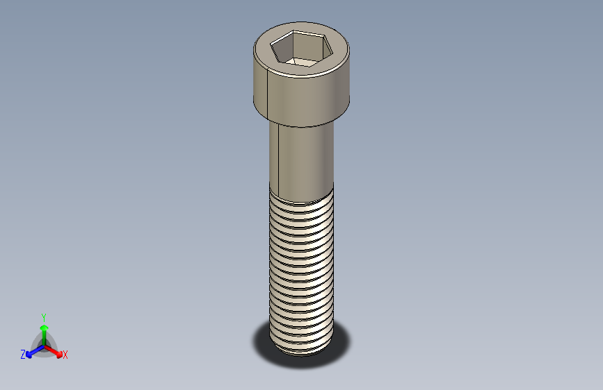 Screw_DIN_912_M12x55_A2.STEP公制内六角螺钉