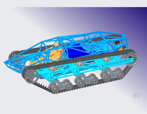 履带车结构3D图纸+STP格式
