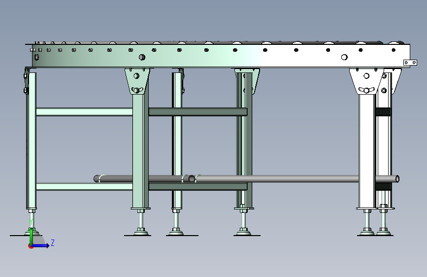 弧形输送机3D图纸+Solidworks设计+附X_T格式 左侧视图
