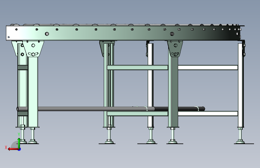 弧形输送机3D图纸+Solidworks设计+附X_T格式 背面视图
